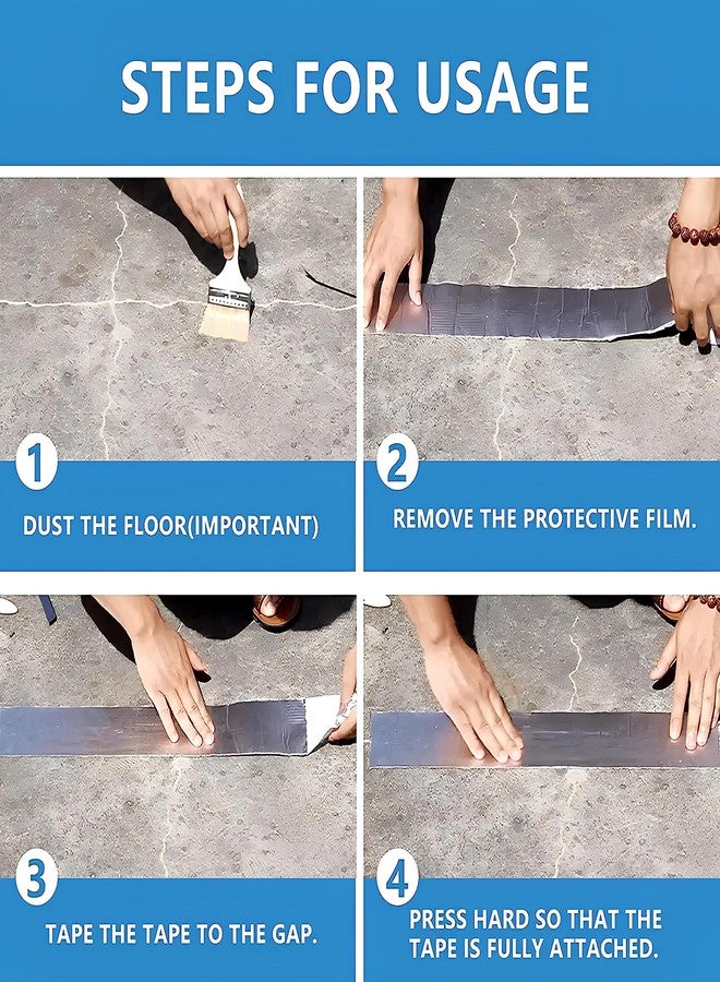 DOOMSDAY Leakage Repair Waterproof Tape for Pipe Leakage Roof Water Leakage Solution Aluminium Foil Tape Waterproof Adhesive Tape Sealing Butyl Rubber Tape for Leakage (5cm x 5m) - Image 3